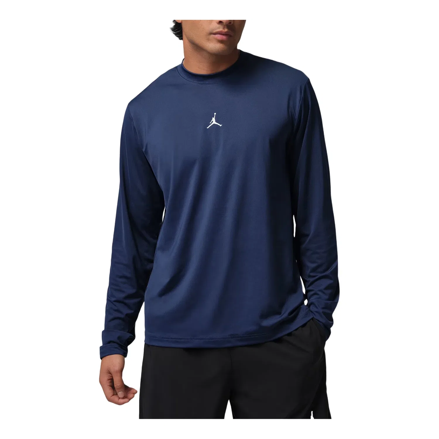 Мужская футболка с длинным рукавом Air Jordan Sport Essentials Dri-FIT T-Shirt Midnight Navy, темно-синий