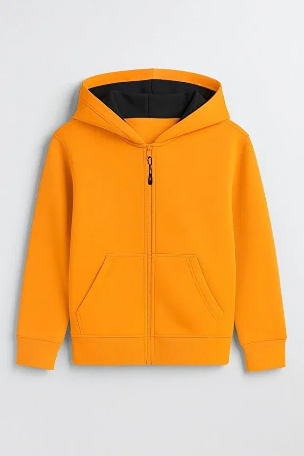 Детский кардиган с капюшоном на молнии с карманами Cloise, Oranj — фото 4