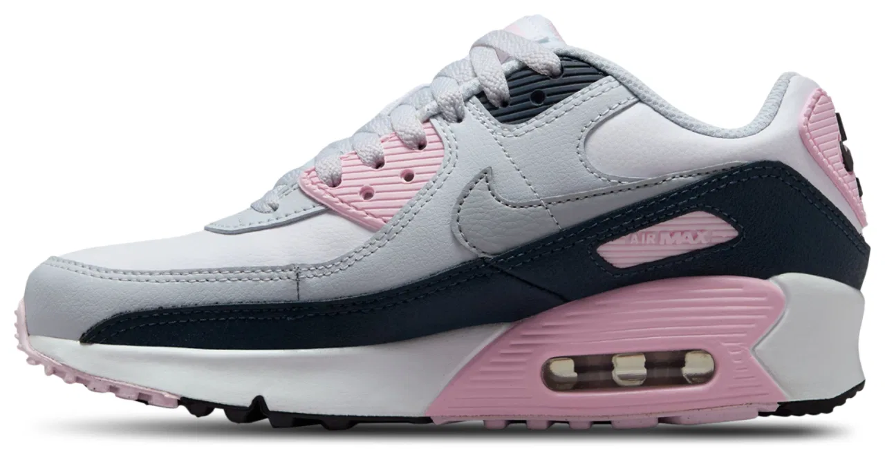 Кроссовки для девочек Air Max 90 Nike, серый/розовый — фото 2