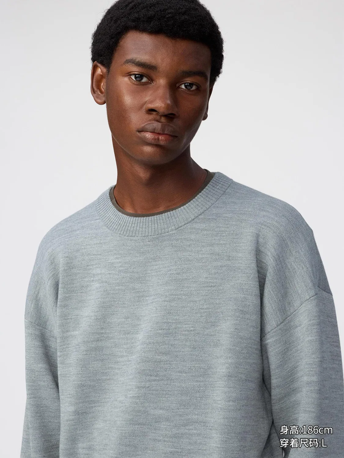 Свитер с длинным рукавом Uniqlo, бежевый — фото 3