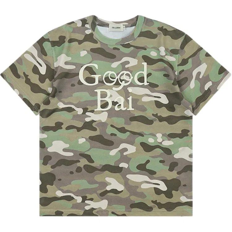 Детская футболка с принтом GOOD BAI, Jungle Camouflage