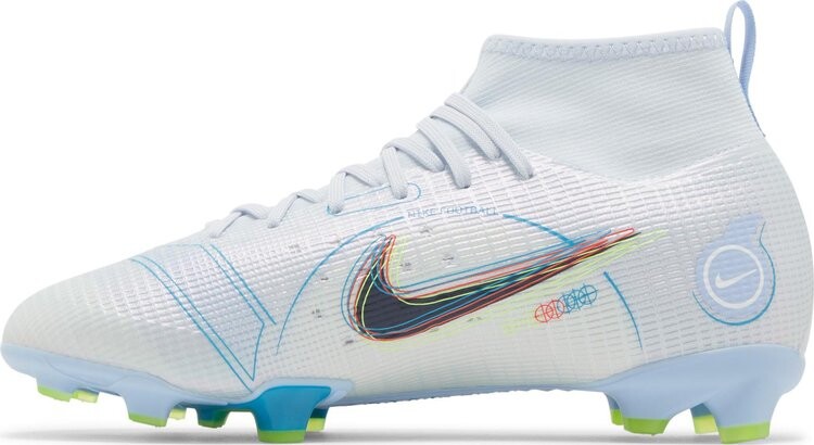 Бутсы Nike Mercurial Superfly 8 Pro FG GS 'Football Grey Light Marine', серый — фото 4