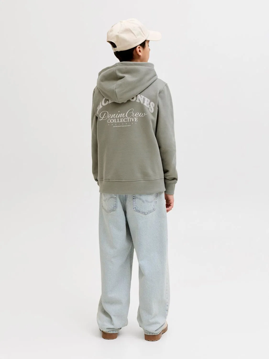 Худи с принтом, оверсайз, Jack & Jones Junior, зеленый — фото 2
