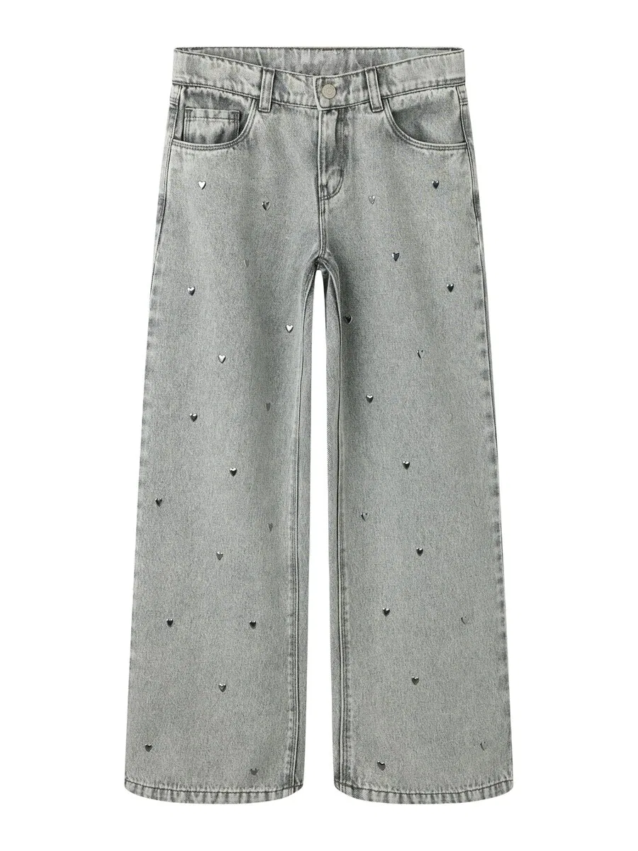 Джинсы NAME IT Wide leg Jeans 'NKFROSE' светло-серого цвета
