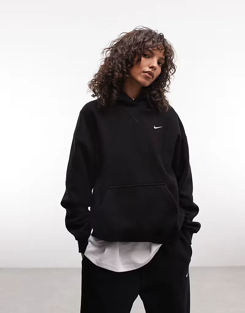 Толстовка Nike Studio Fleece из плотной флиса оверсайз, черный