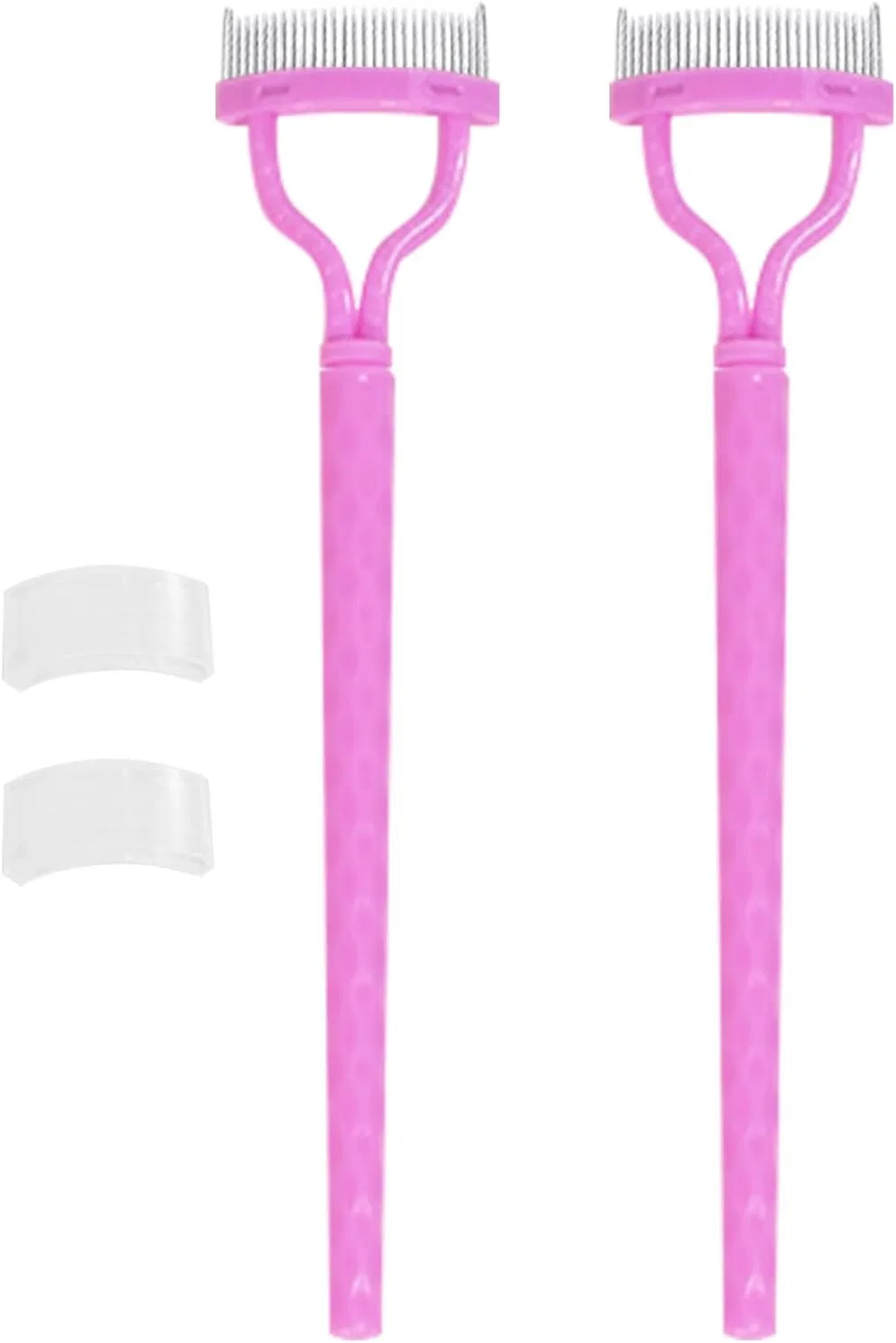 Ресничный гребень, Металлические зубья, Generisch, 2 шт, Pink