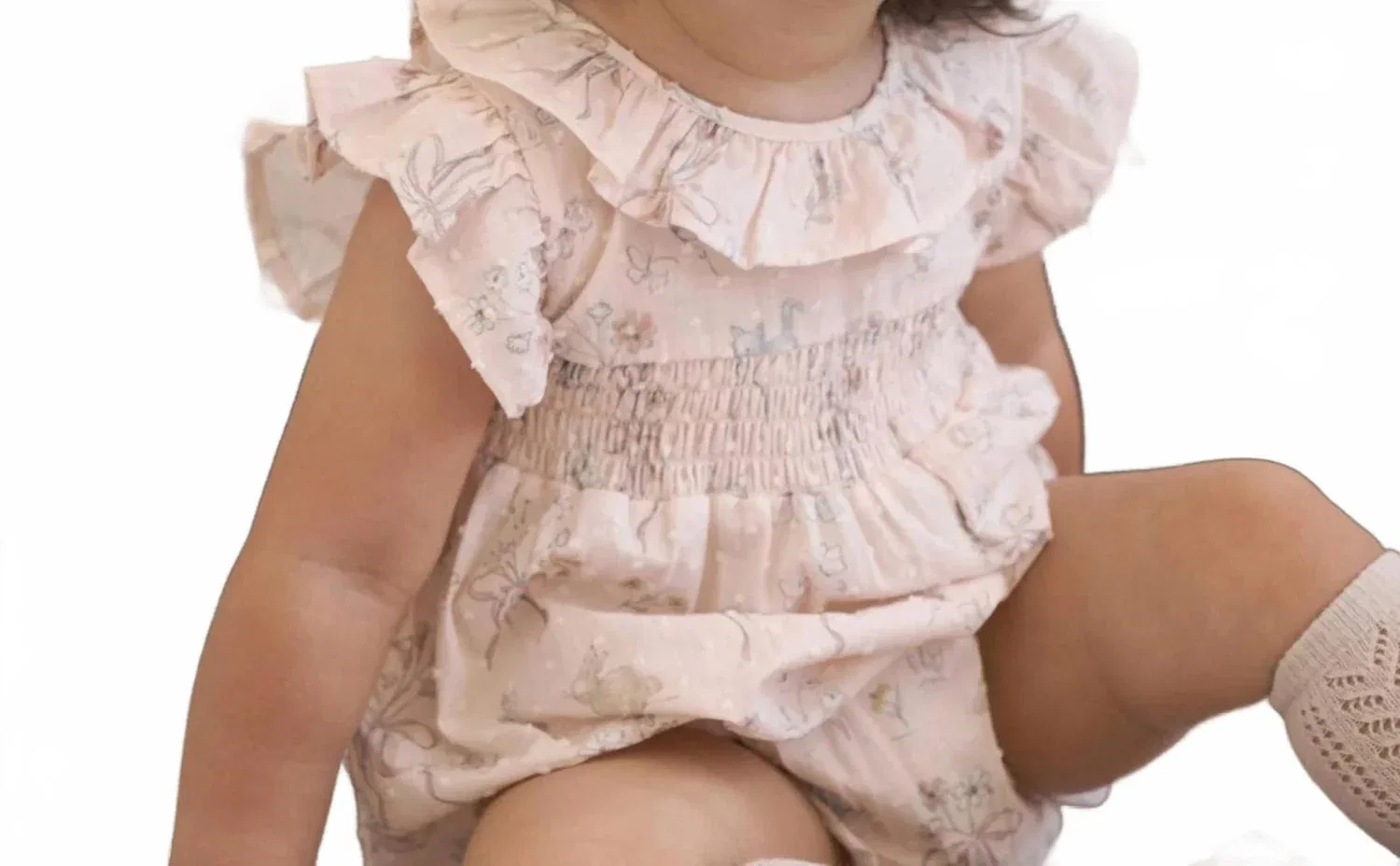 Детский боди-комбинезон для девочек с цветочным принтом Fleur De Provence Smocked Bubble Elegant Baby, розовый