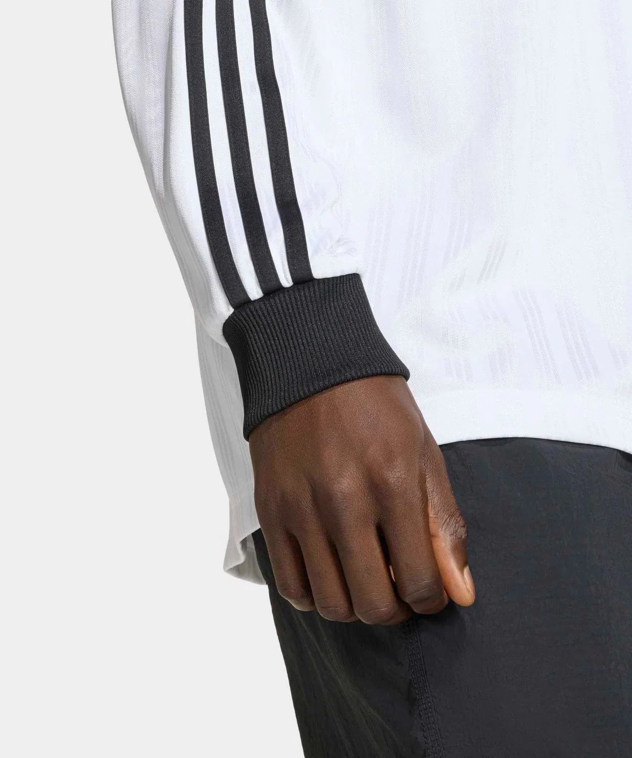 Мужская футболка с длинным рукавомиз жаккарда Adicolor Pique Adidas Originals, Белый — фото 4