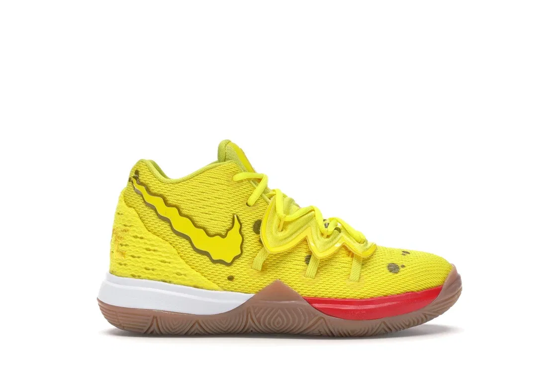 Детские баскетбольные кроссовки с принтом Nike Kyrie 5 Spongebob PS Nike, Opti Yellow/Opti Yellow
