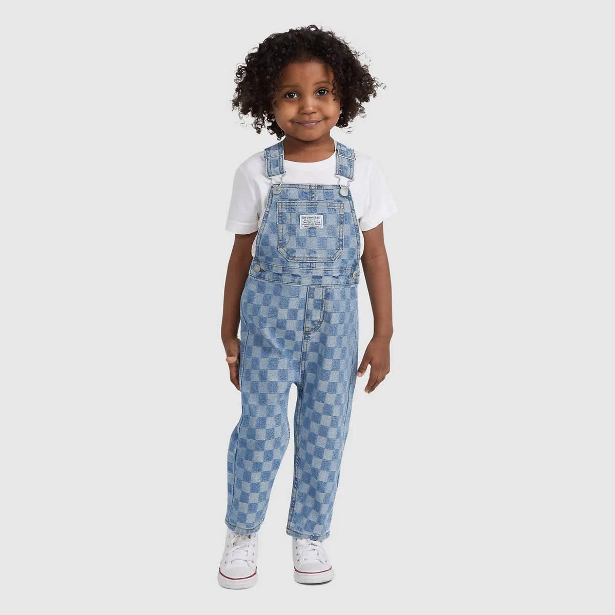 Текстурированный джинсовый комбинезон для мальчиков 2-4 лет Levi's, Checkerboard - Light Wash