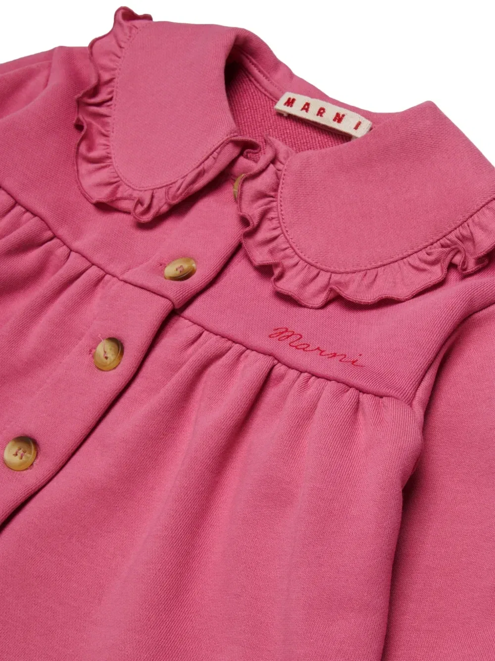 Куртка с оборками и вышитым логотипом Marni Kids, розовый — фото 3