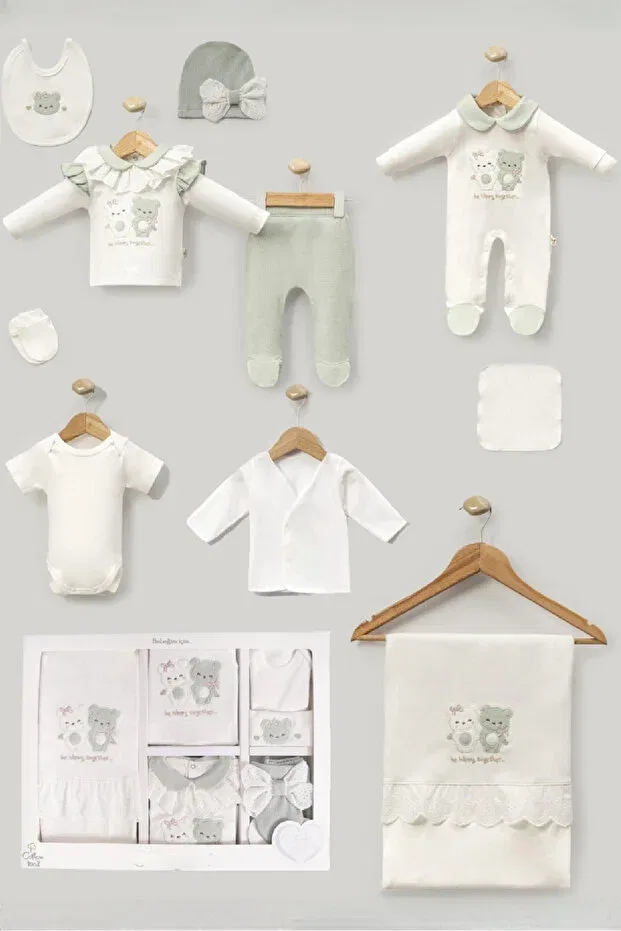 Детский комплект боди для новорожденных девочек хлопковый Brother Teddy Bear Cherub Baby, Green