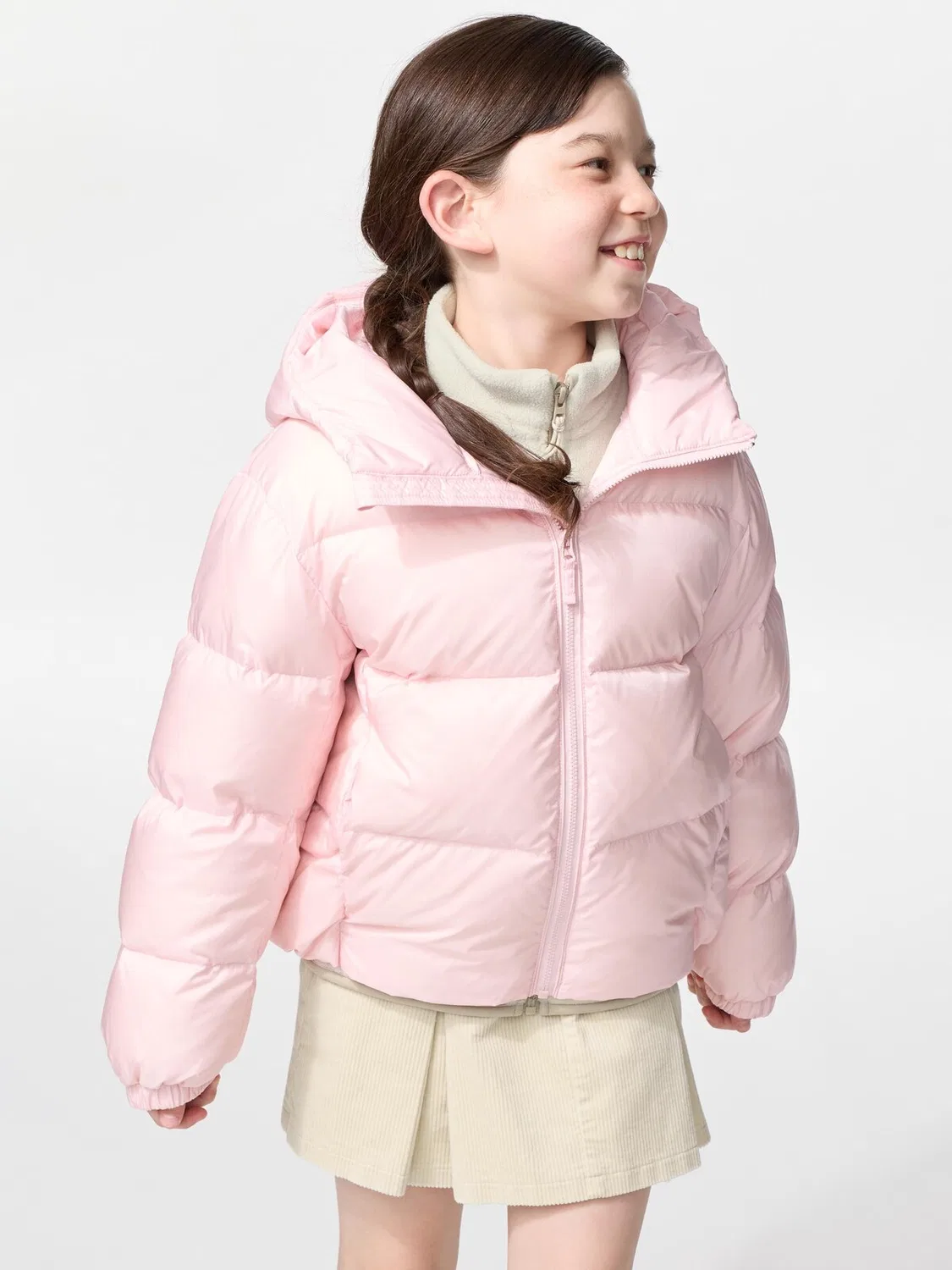 Пуховик Uniqlo, зимний, розовый