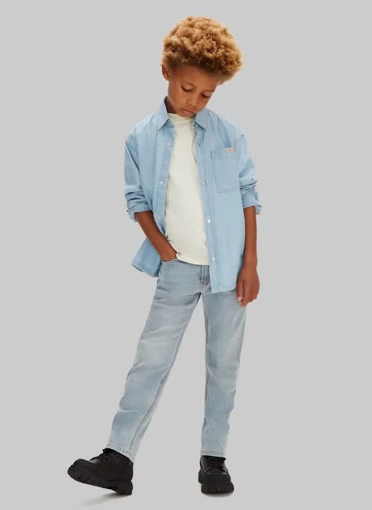 Джинсы-бойфренды с усами, модель Whiskered Dad, Calvin Klein Jeans, синий — фото 4