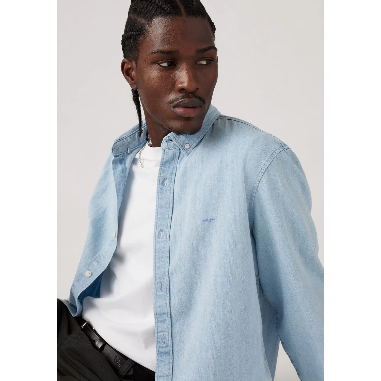Мужская рубашка с длинным рукавом AUTHENTIC BUTTON DOWN Levi's, Light Blue — фото 4