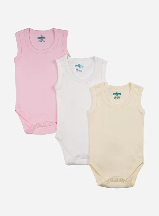Боди-комбинезон без рукавов комплект из 3 базовых топов Babies Basic