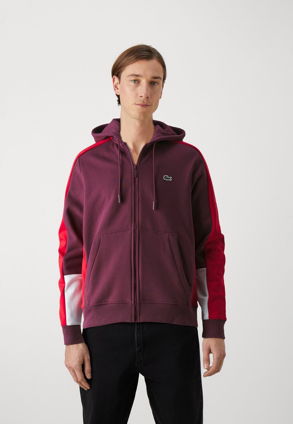 

Толстовка ELEVATED COLORBLOCK UNISEX Lacoste, цвет spleen/red flour