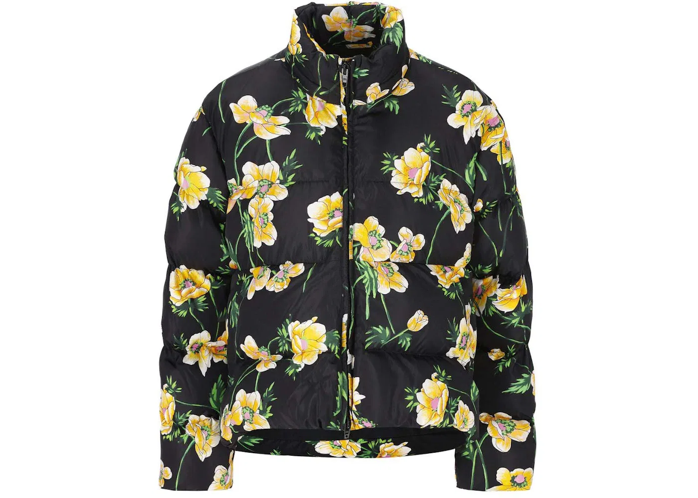 Мужская короткая куртка-пуховик с принтом Balenciaga, Black/Yellow