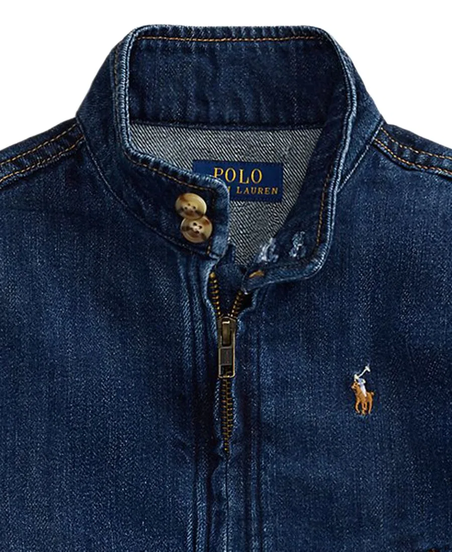Детская джинсовая куртка с воротником-стойкой Indigo Denim Mockneck Jacket Polo Ralph Lauren, Lucero Wash — фото 3