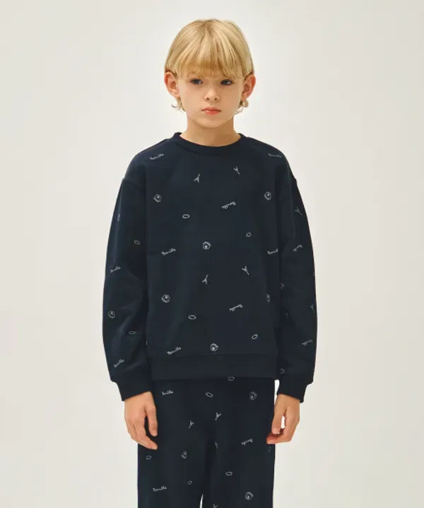 Свитшот Kids all over Marithé Kids, Navy