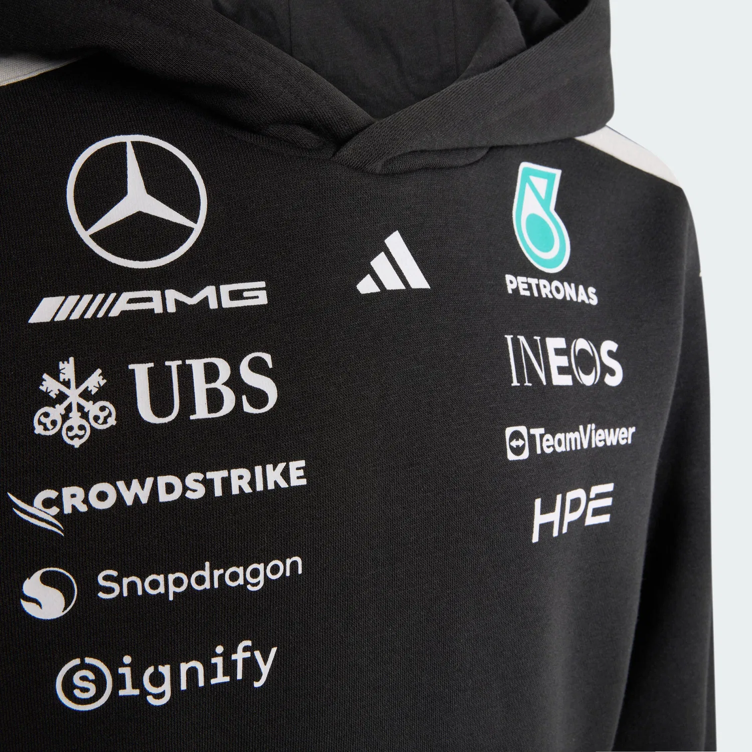 Мужское худи из флиса MERCEDES - AMG PETRONAS FORMULA 1 TEAM DRIVER HOODIE Adidas, Schwarz — фото 2