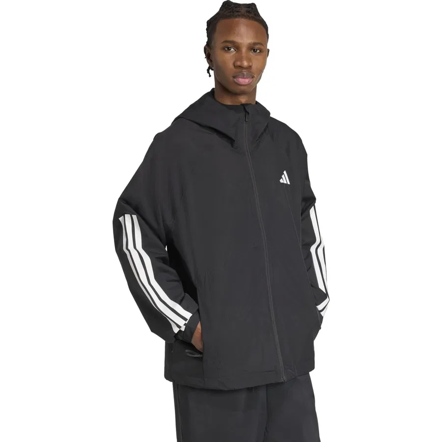 Мужская спортивная куртка adidas Ess 3s Rain H J, Черный — фото 3