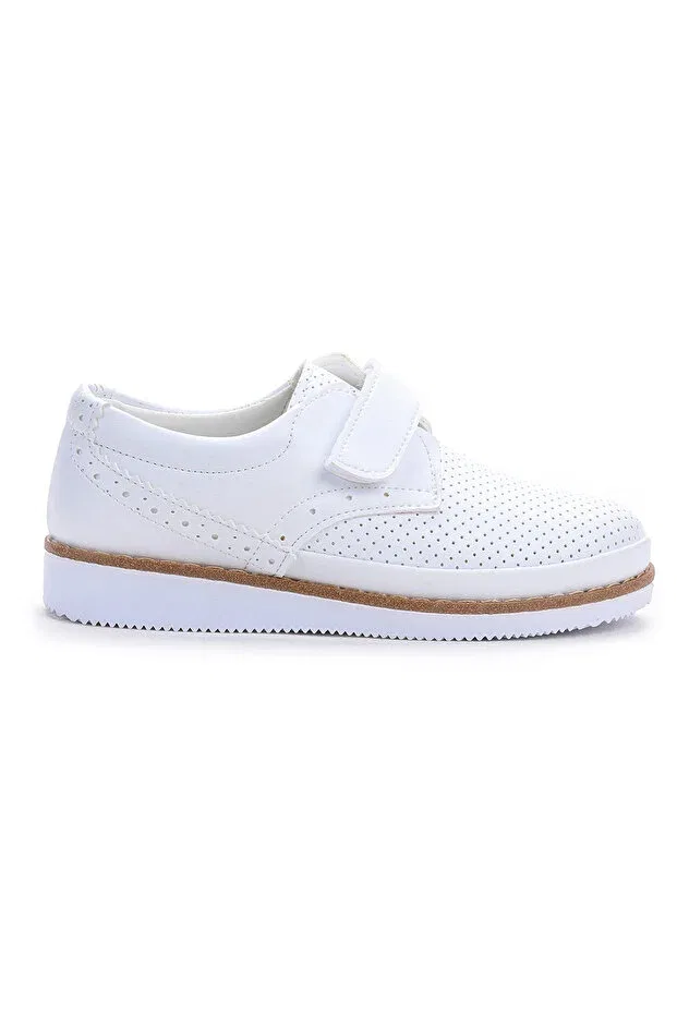 Детские туфли для мальчиков на липучке Circum Skin Velcro Kiko Kids, White — фото 4