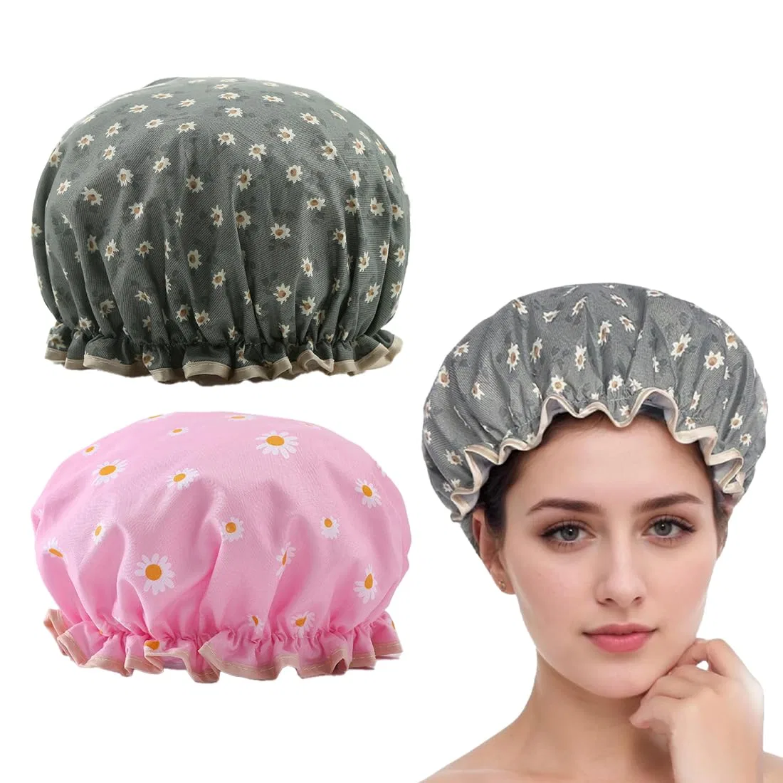 Набор шапочек для душа, CATZUM, 2 шт, Daisy Pattern
