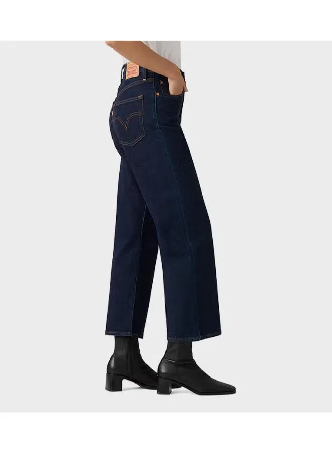 Джинсы с завышенной посадкой прямые Ribcage straight ankle Levi'S, синий — фото 3