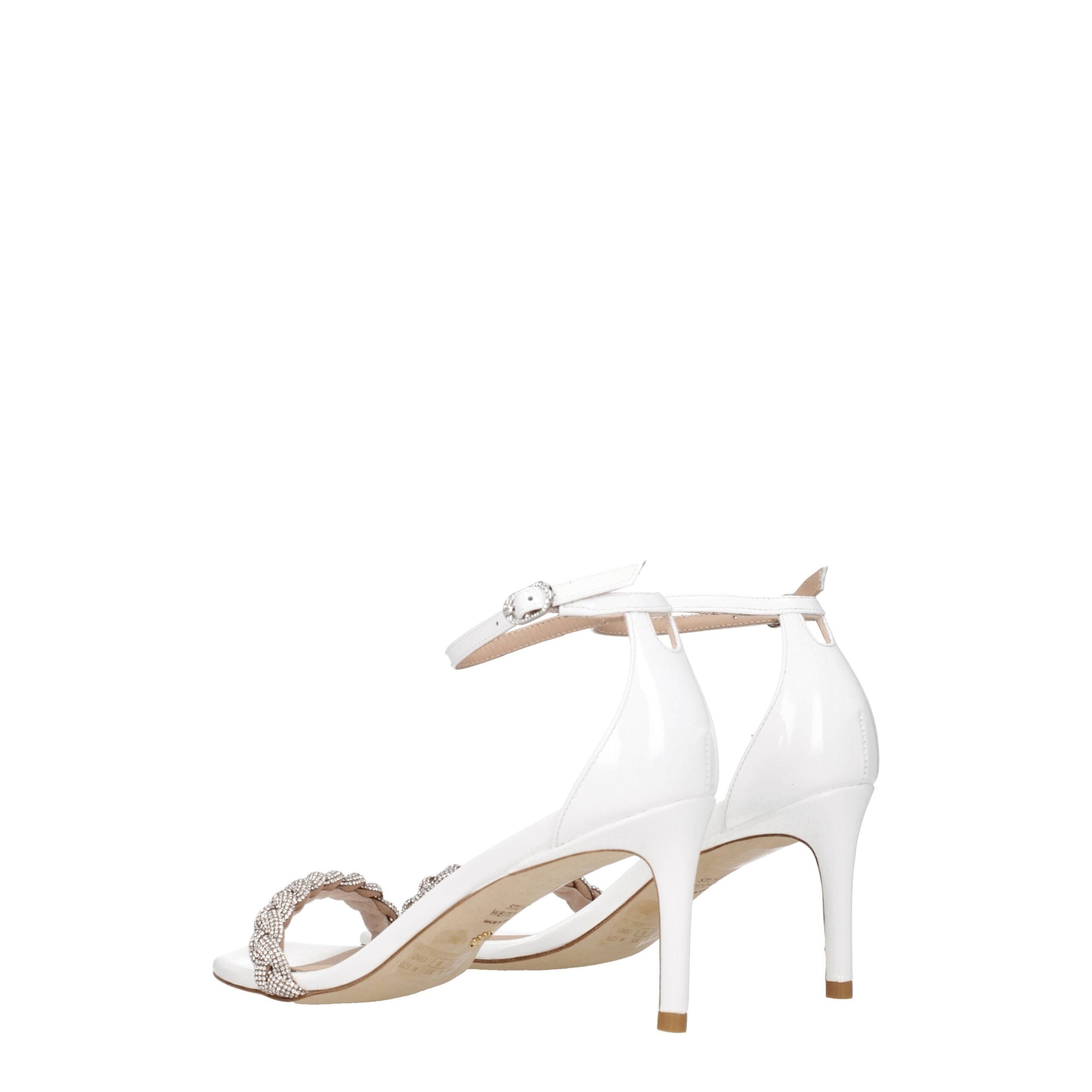Стюарт Вайцман Кожаные женские сандалии Stuart Weitzman, белый — фото 4