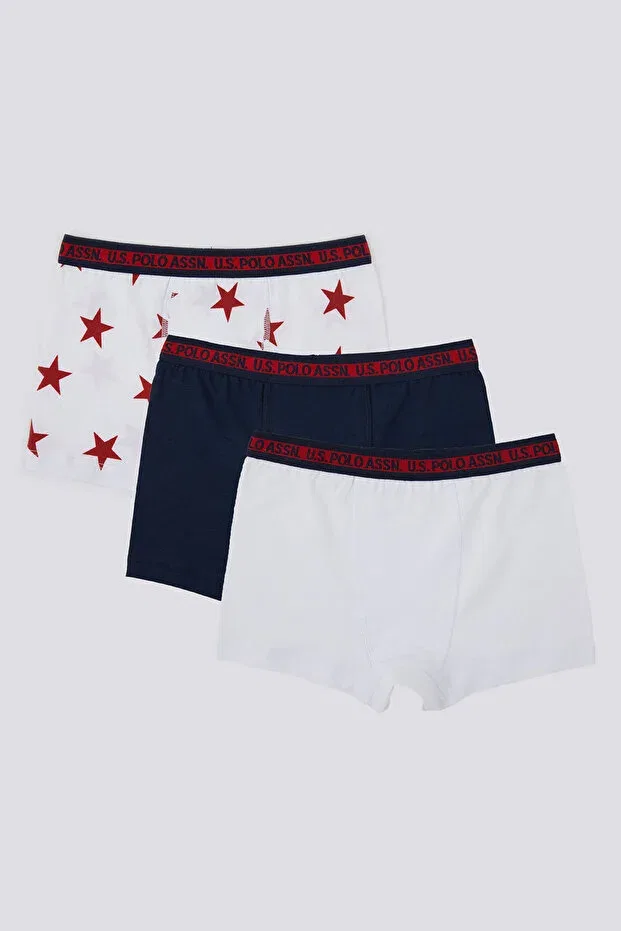 Детские боксеры для мальчиков хлопковые U.S. Polo Assn., White Rotation Navy