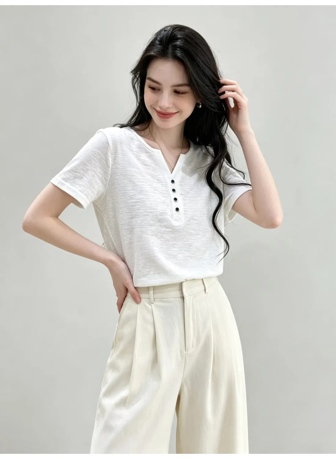 Футболка с коротким рукавом и вырезом лодочка Zara, белая — фото 2