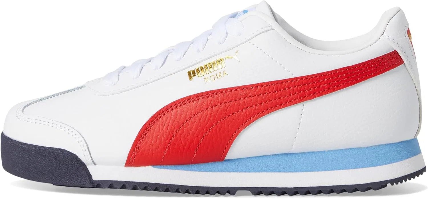 Детские кроссовки для мальчиков с шнуровкой Roma 24 PUMA, Puma White/All Time Red — фото 4