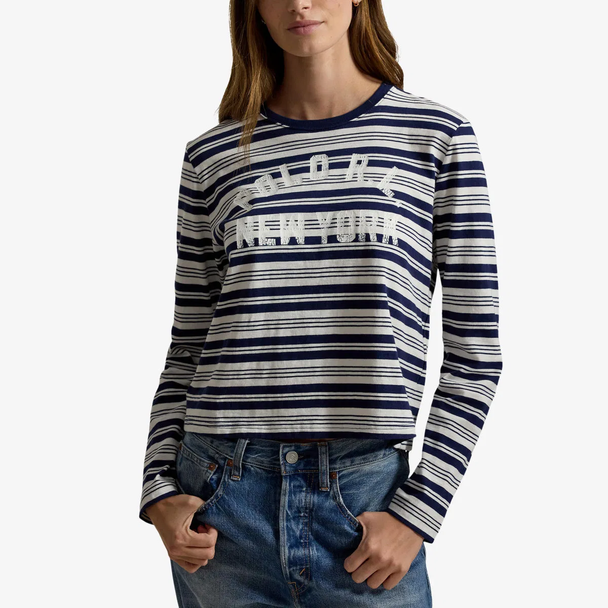 Фирменная полосатая футболка из хлопкового трикотажа Polo Ralph Lauren — фото 3
