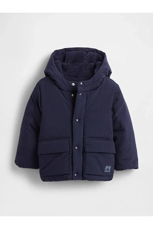 Детская зимняя куртка-пуховик с капюшоном Gap, Navy Blue