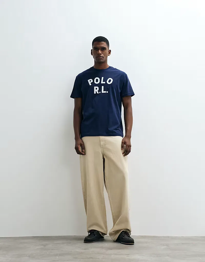 Классическая футболка Polo Ralph Lauren с логотипом, темно-синий — фото 2
