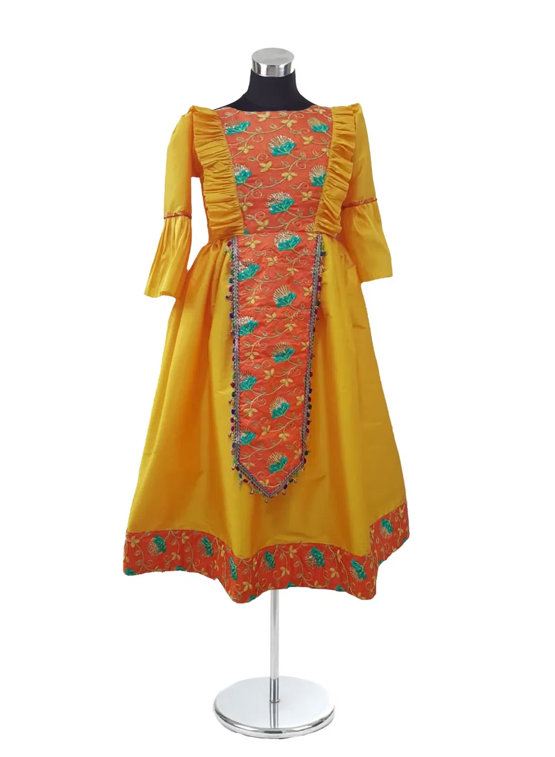 Платье с вышивкой Qarqaan Haq Al Laila Collection Lamora, желтый