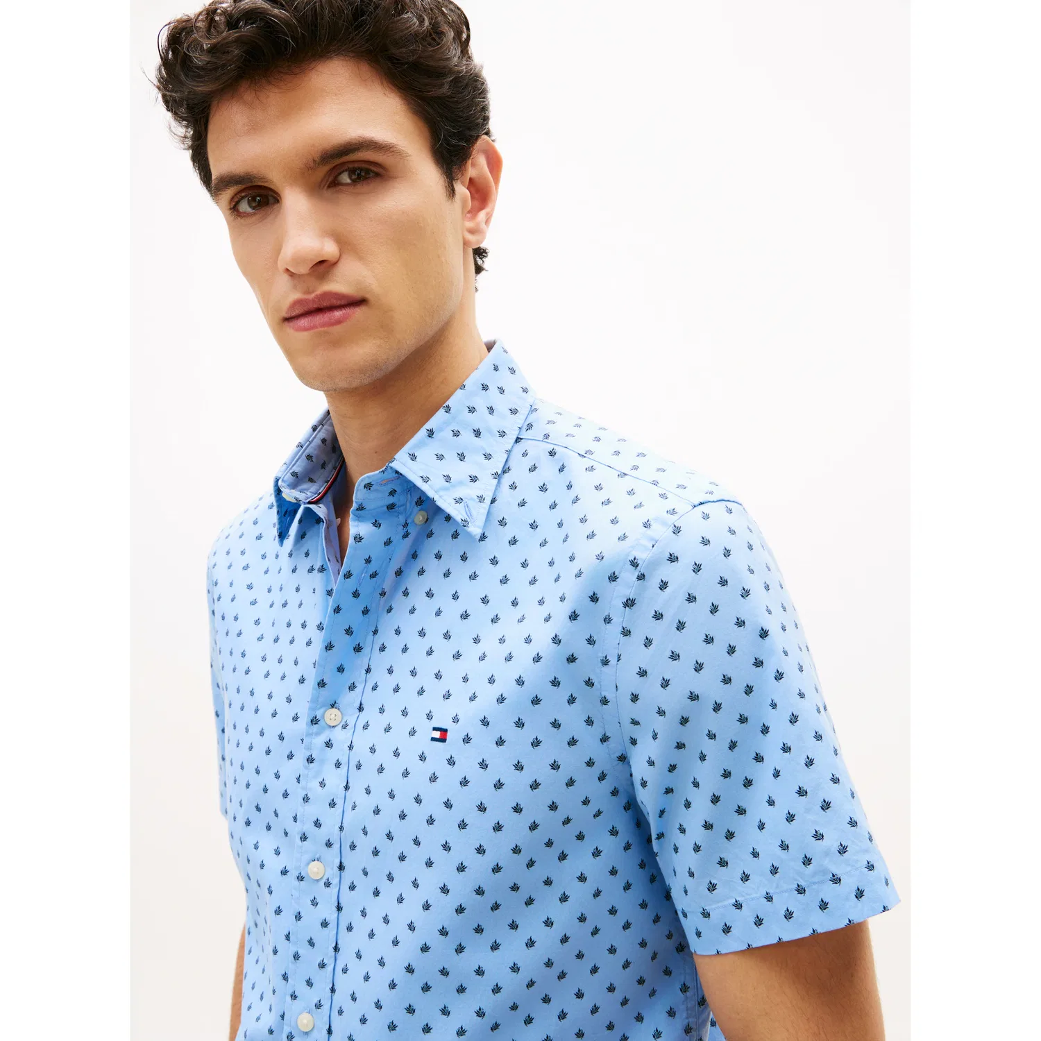 Мужская классическая рубашка с коротким рукавом Tommy Hilfiger, Sweet Blue — фото 2