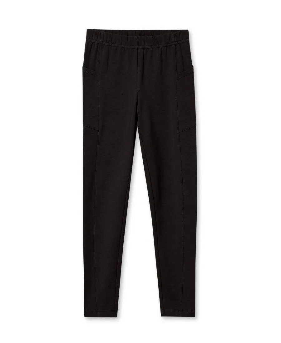 Леггинсы из прочного хлопка с карманами Lands' End, Black