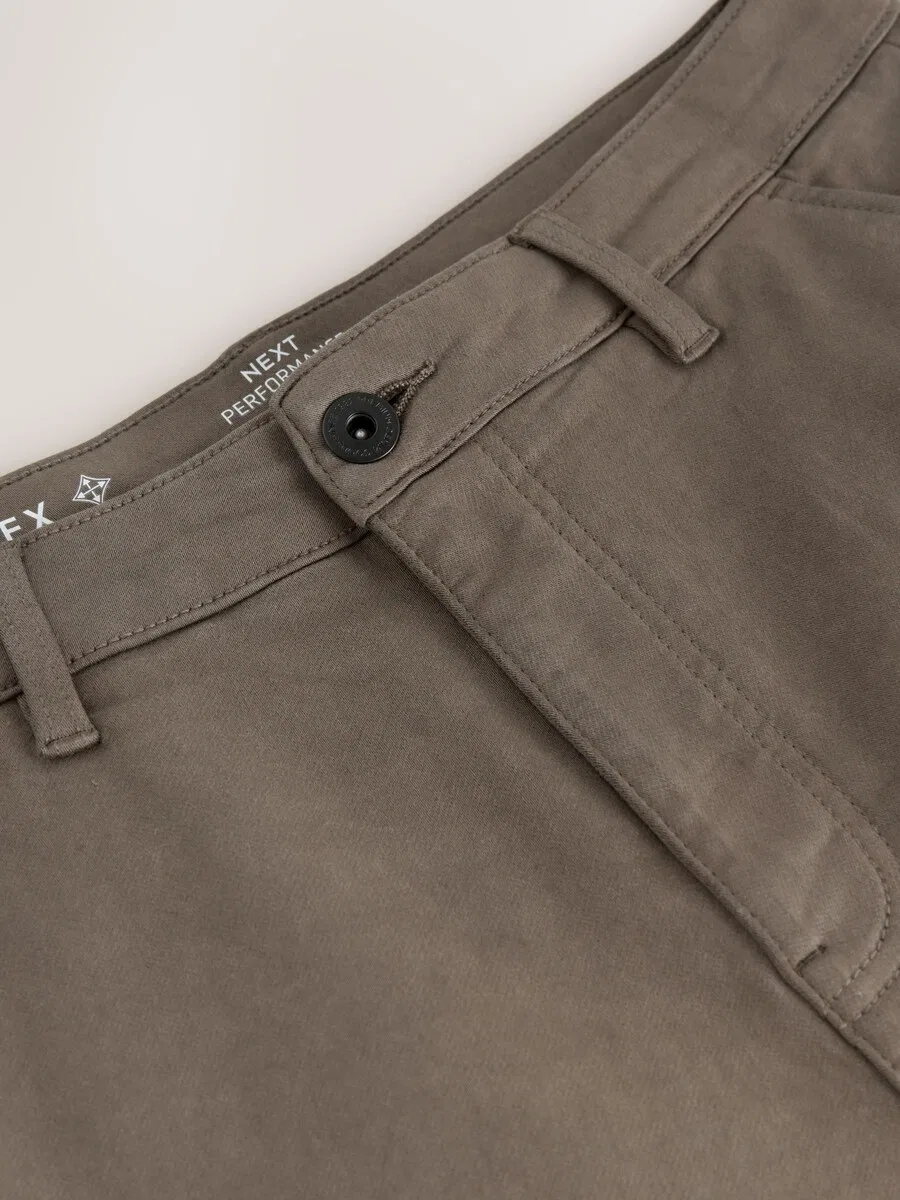 Брюки-карго Next Slim fit 'Motionflex' коричневого цвета — фото 4