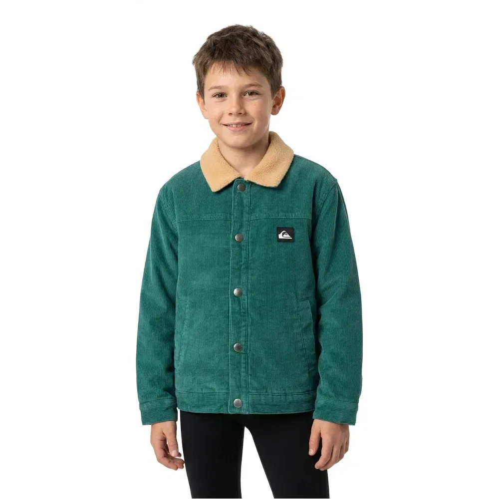 Детская куртка для мальчиков из вельвета с оверсайз-кроем Quiksilver, Green — фото 3