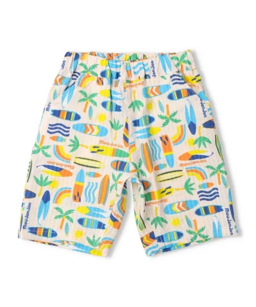 Детские шорты-бермуды с принтом, модель Surf, moujonjon, Off White