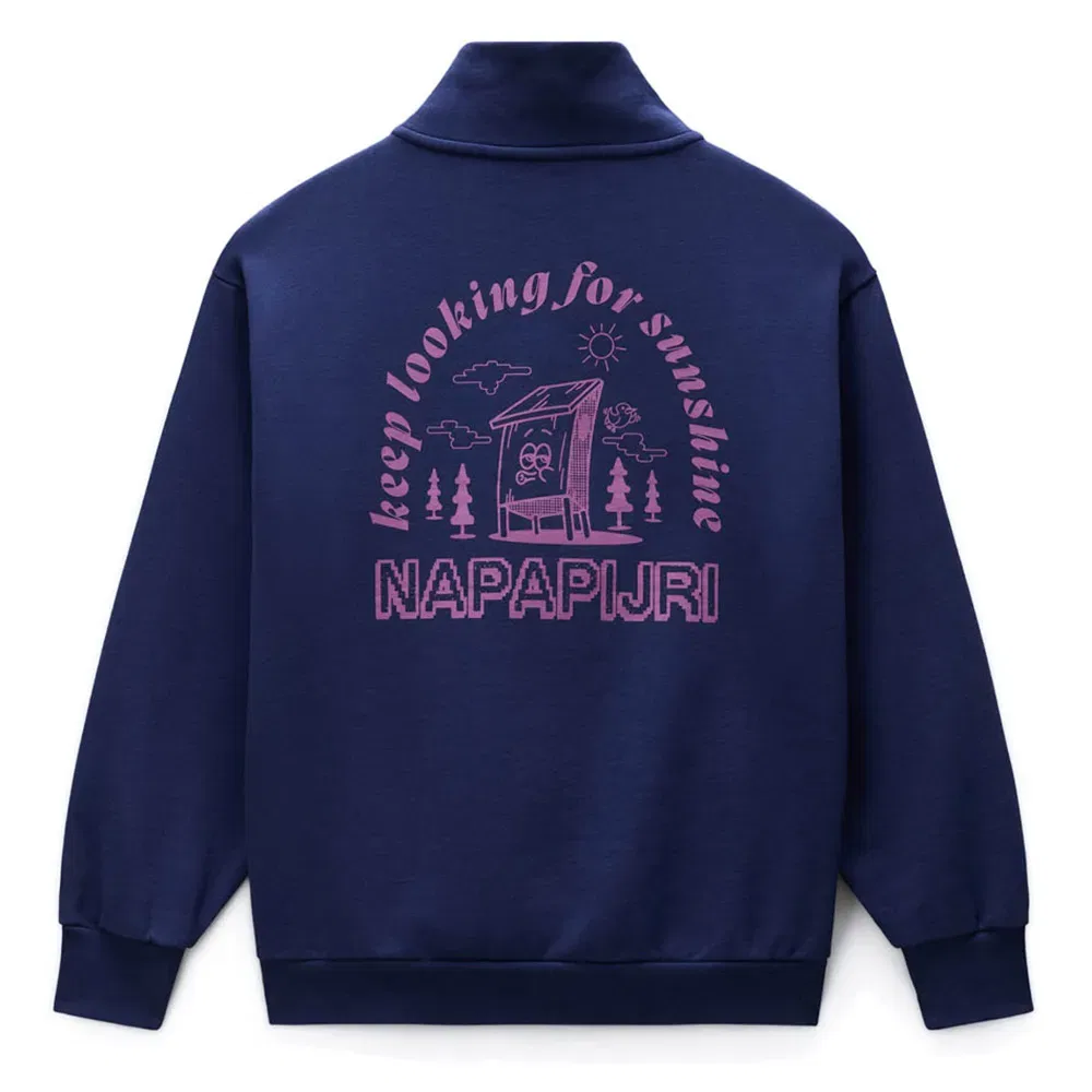 Детский свитшот для мальчиков с полузамком Tipi Half-Zip Napapijri, Blue — фото 4