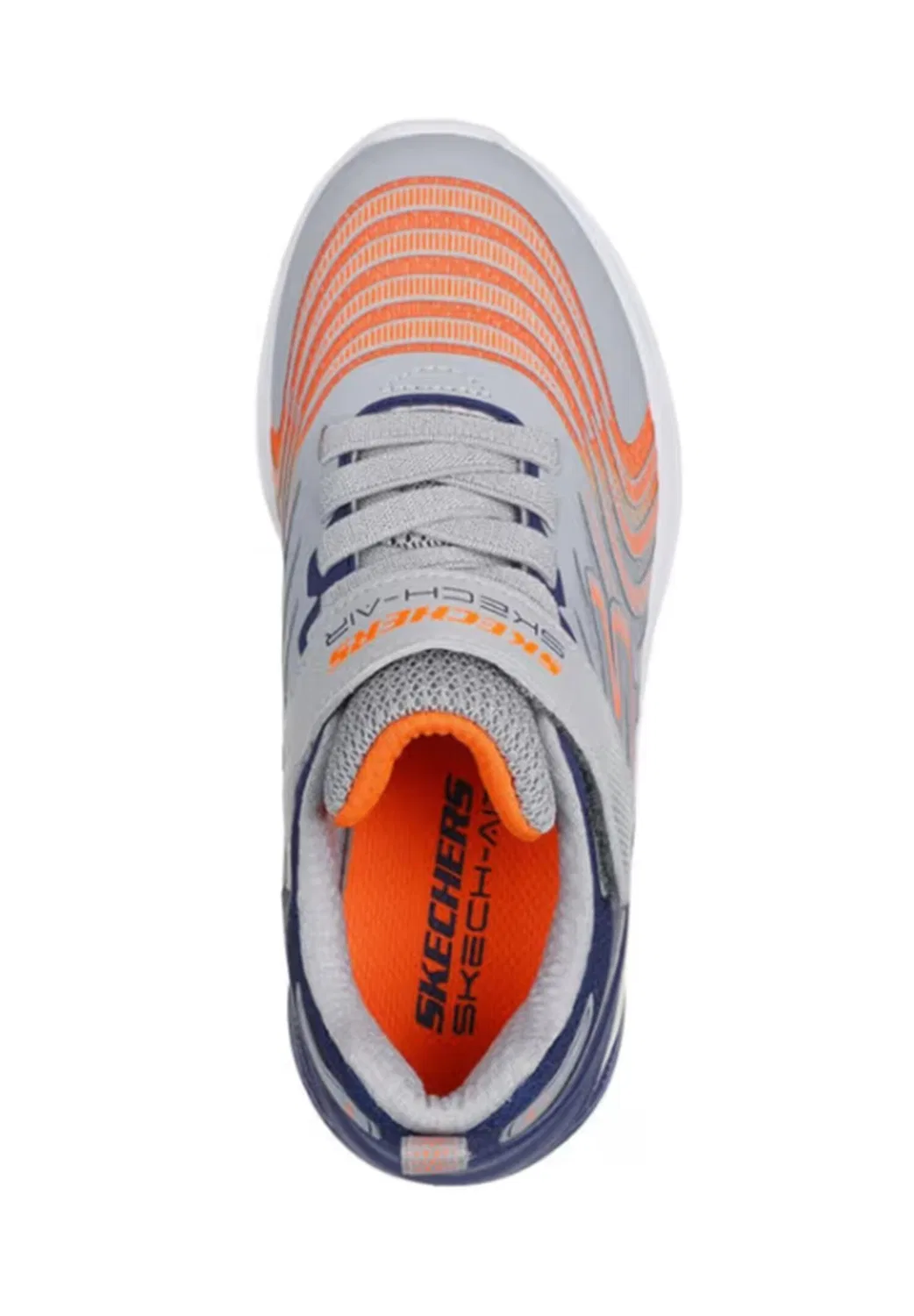 Детские кроссовки с амортизацией Microspec Max Advance Vortivox Skechers, Цвет Grau Navyblau Weiss — фото 3