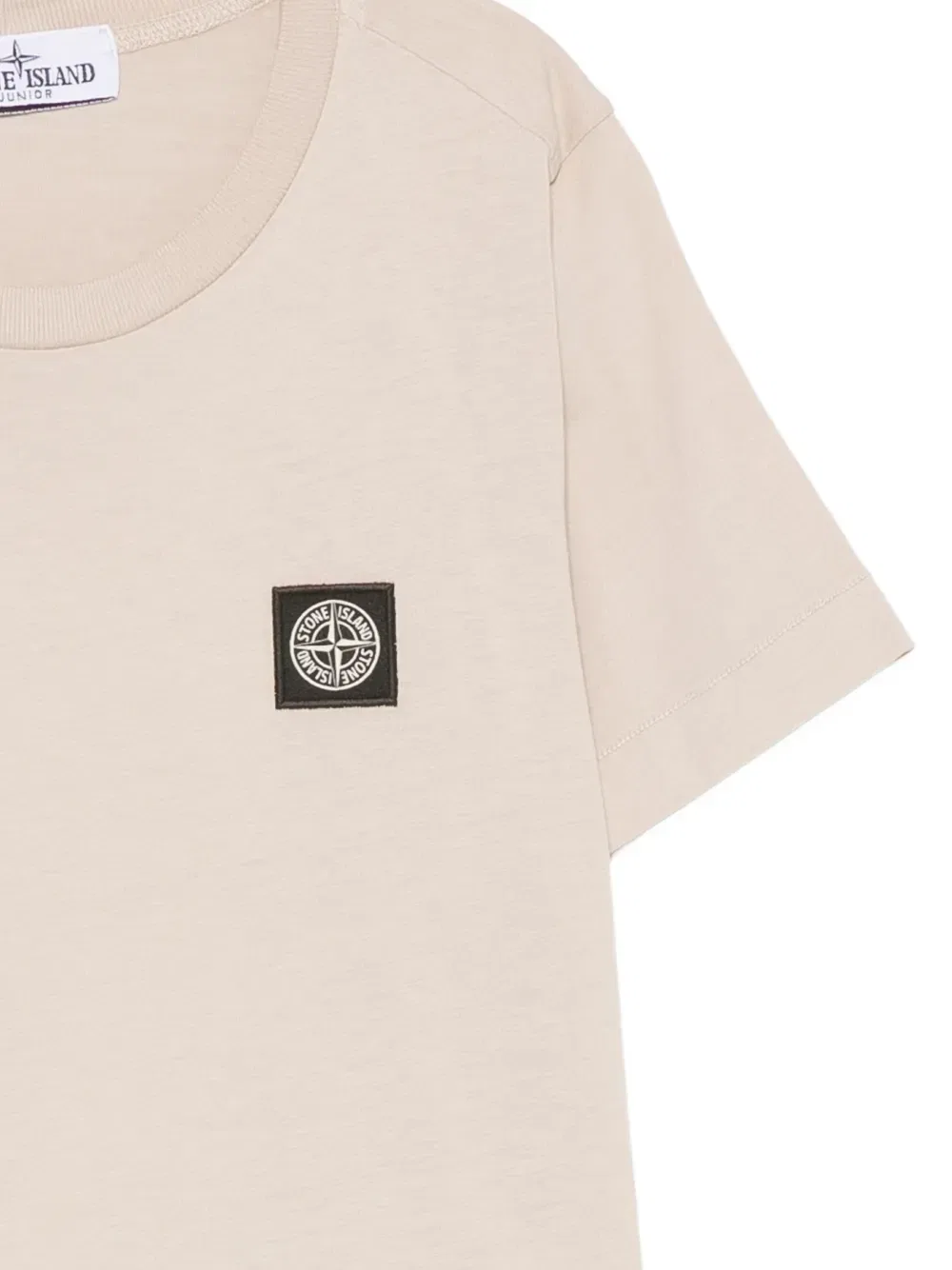 Футболка с логотипом-нашивкой Stone Island Junior, бежевый — фото 3