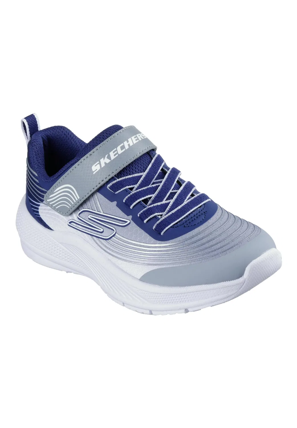 Детские кроссовки для мальчиков с дышащим верхом Microspec Advance Skechers, Dark Blue Pastel Blue White