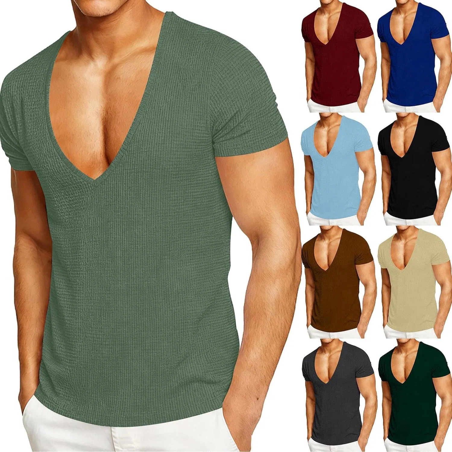 Мужская футболка с V-образным вырезом Athletic Fit, Green