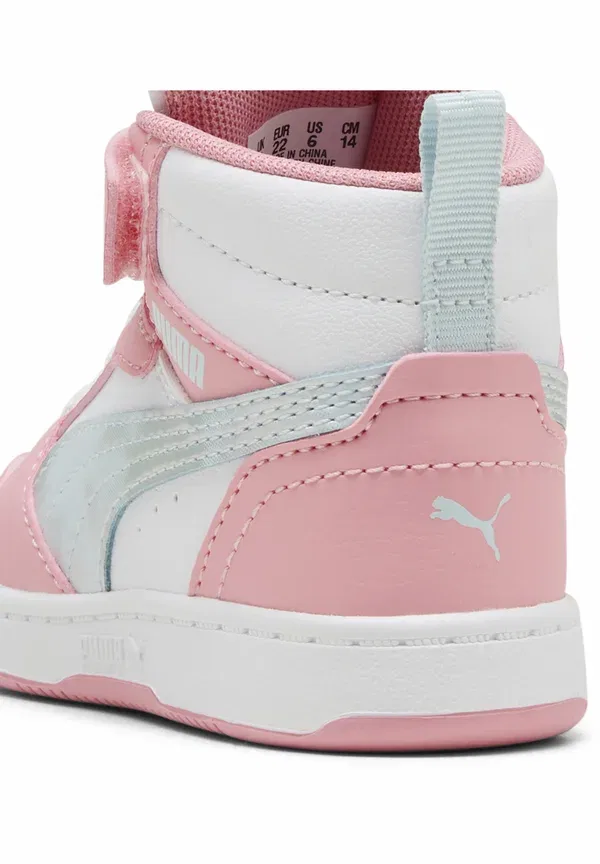 Кроссовки с застежкой-липучкой Rebound mid space belle Puma, Sea Glass/Pinkscape/White, белый/розовый — фото 4