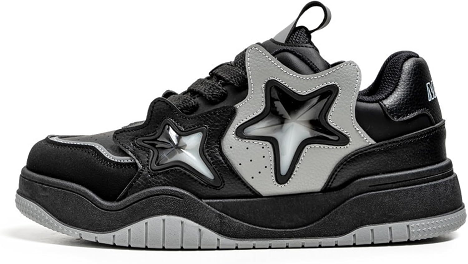 

Мужские кроссовки Y2K Star Platform, массивные комфортные для ходьбы, с нескользящей резиновой подошвой, для всех сезонов, с круглым носком Arts Fu Fu, черный