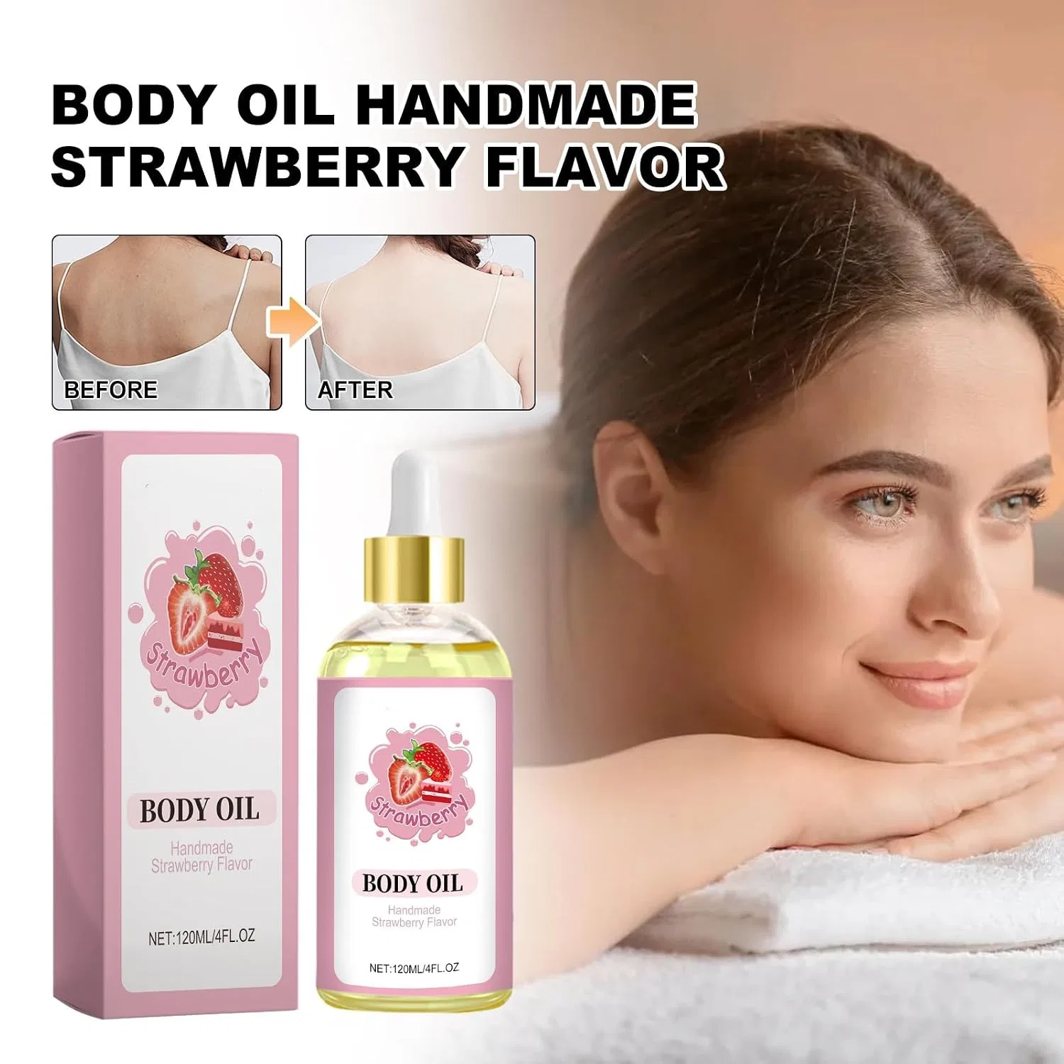 Масло для тела Body Juice Oil, Strawberry, увлажняющее, 120ml, Pack of 3 Generisch — фото 2